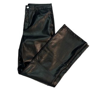 She In Straight Leg Faux Leather Pants (Size Medium)